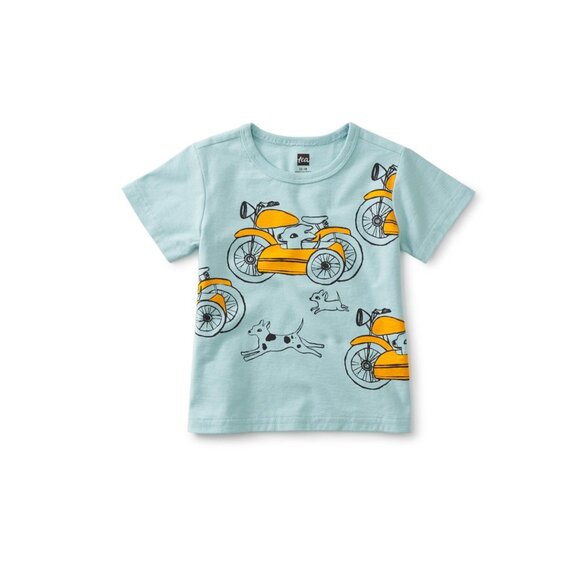 NWT Chasing Motos Baby Graphic Tee Canal Blue Size 6-9 Months - Picture 1 of 1